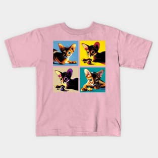 Abyssinian Pop Art - Cute Kitties Kids T-Shirt